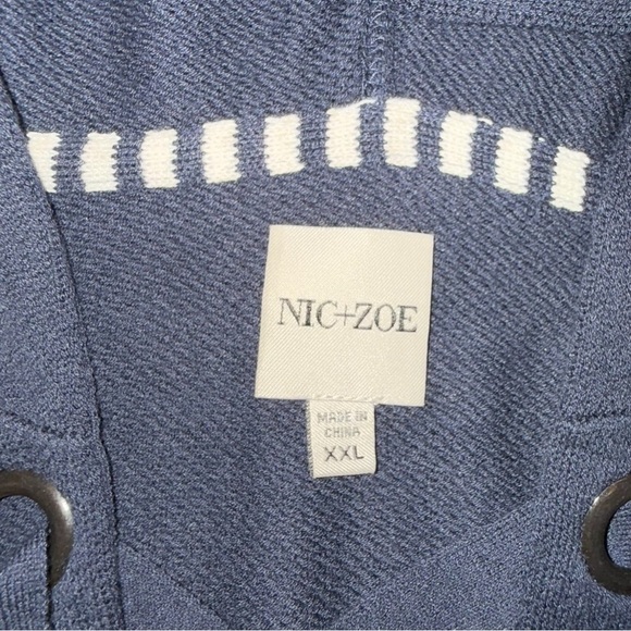 NWT NIC + ZOE Lace Up Hoodie - Navy / White XXL - Picture 4 of 16